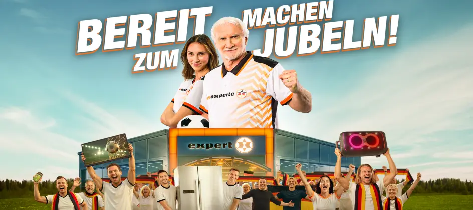 expert SE und Saint Elmo’s Hamburg starten WM-Kampagne mit Rudi Völler als Fan-experten